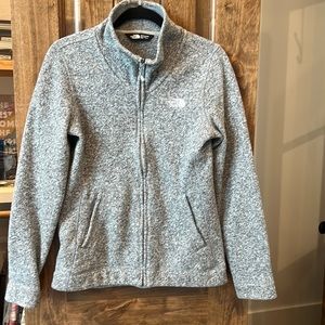 Gray North Face zip up fleece sweater